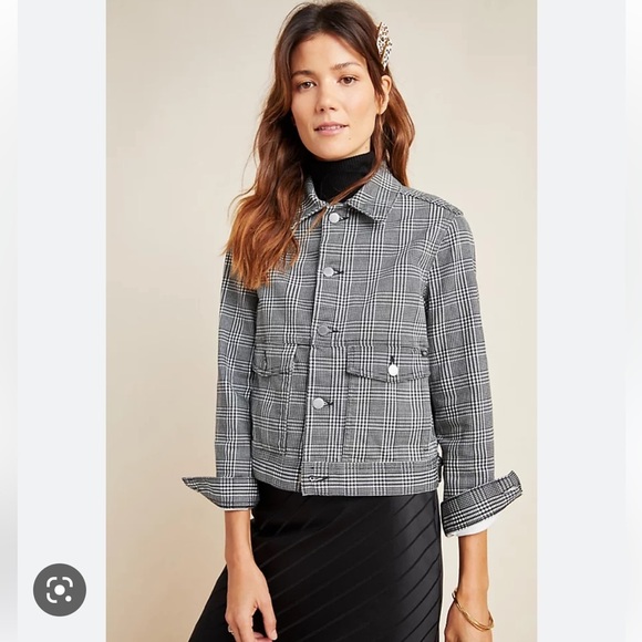 Anthropologie NWT AG The Evonne Plaid Trucker Jacket Size XS. - Picture 2 of 11